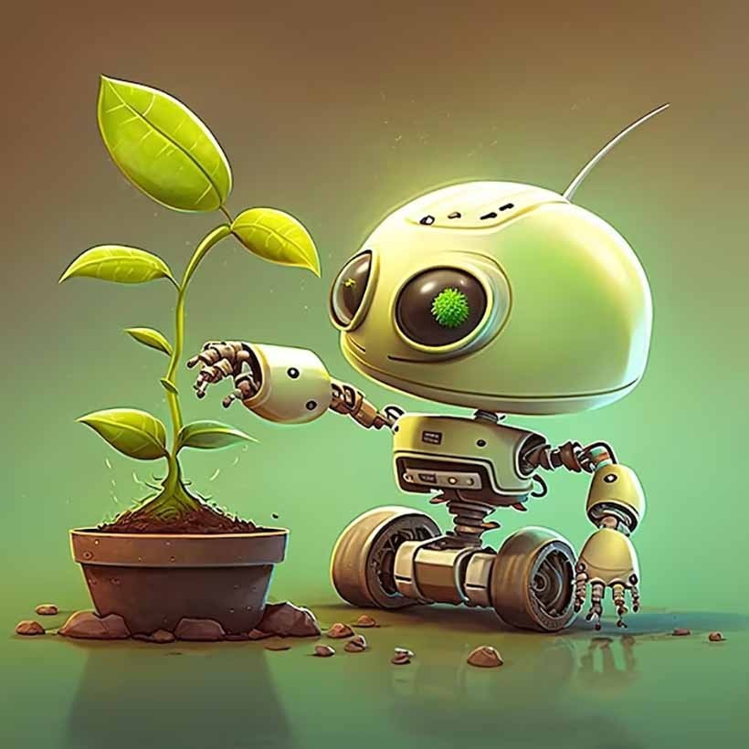 Robot with tree