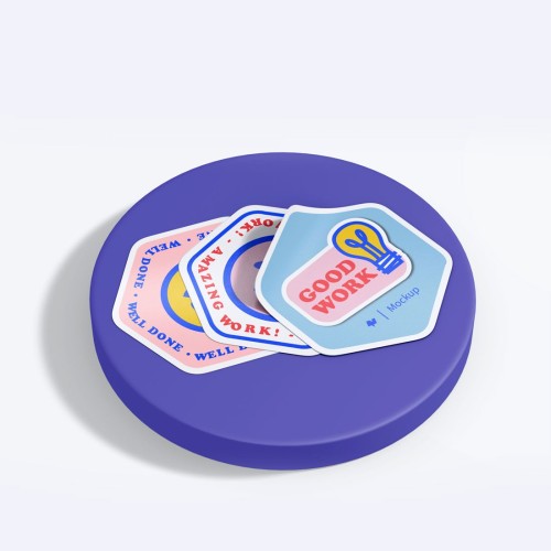 Hexagonal sticker mockup