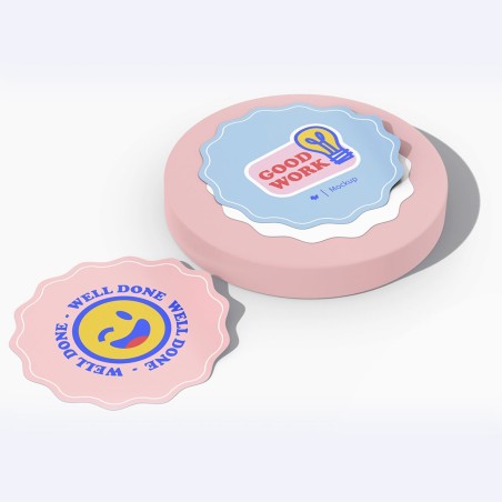 Hexagonal sticker mockup