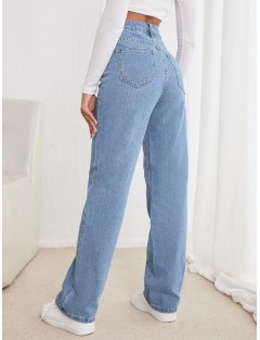 Frenchy High Waisted Straight Leg Jeans