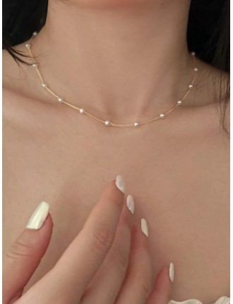 Faux Pearl Decor Necklace