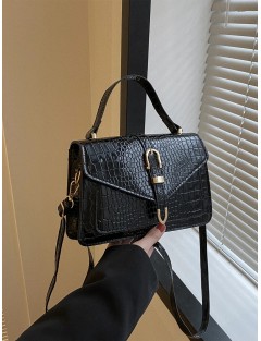 Buckle Decor Flap Square Bag Trendy Envelop Flap Crossbody Bag