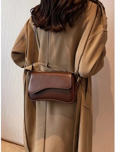 Minimalist Flap Square Bag Simple Solid Color Flap Underarm Bag