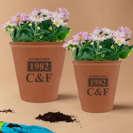 Brown ceramic flower pot