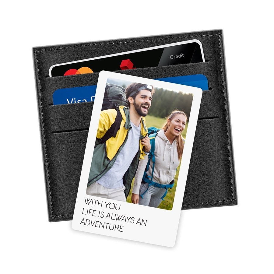 Printed card in wallet