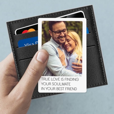 Printed card in wallet